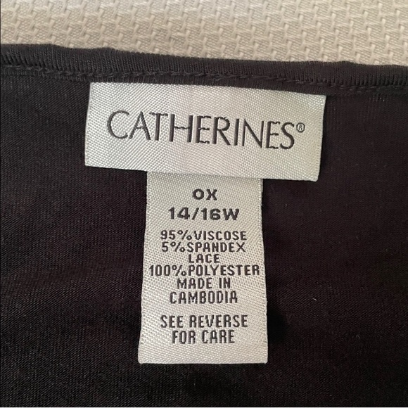 Catherines Black Long Sleeve Tunic Dress with Lace Detail Size 14/16W - Picture 5 of 9